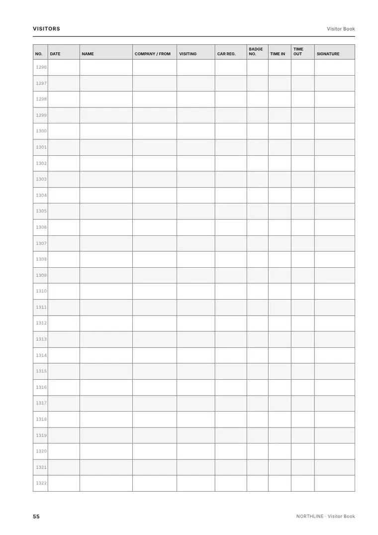 Record page from the Visitor Book